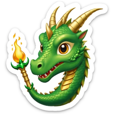 ein Drache mit einem Zauberstab in der Hand  und einem Zilinder auf dem kopf sticker