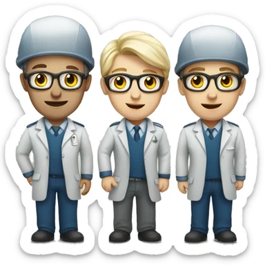 Team of specialists 3 European person sticker