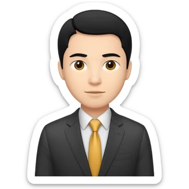 man black hair light skin tone with suit sticker