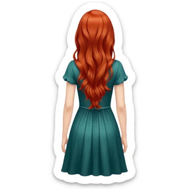 long redhead hair woman back sticker