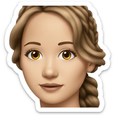 brunette Jennifer Lawrence sticker