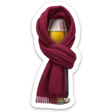 Wine with a scarf sticker