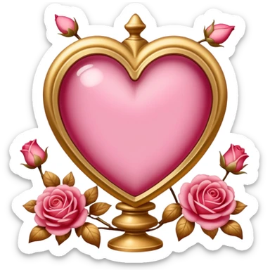 Reddish-pinkish and gold and white romantic vintage aesthetic sticker