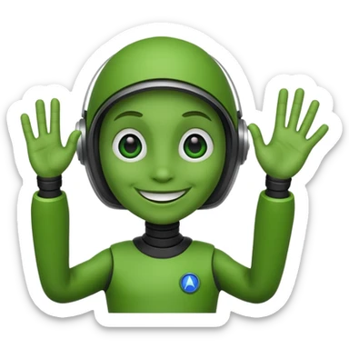 Martien qui dit coucou sticker