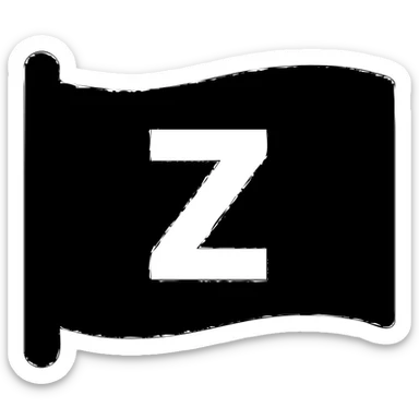a bold white Z centered on a bright red flag, minimal design sticker