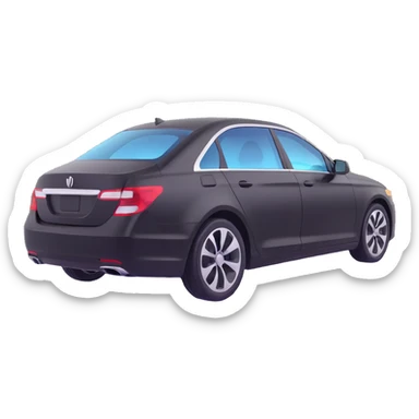 black high-end sedan with a clear protective film halfway on the car, showing the application process, elegant and sophisticated sticker