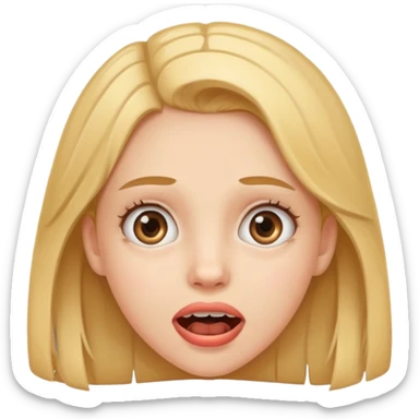 girl with braces, surprised sticker