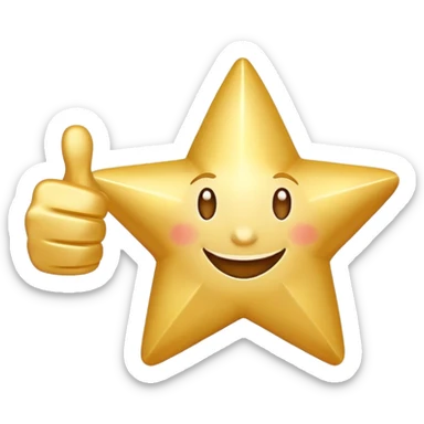 motivational star with thumbs up sticker