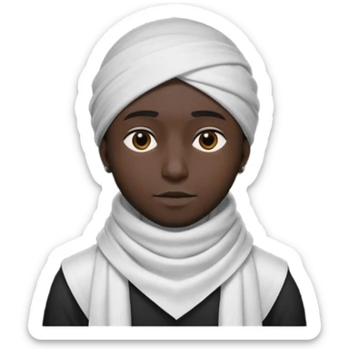 A guy with a triangle body with no arms and legs then his head is a perfect circle and his head is also black then give him a hat that doesn’t go behind his head, and last but not least give him a white scarf sticker