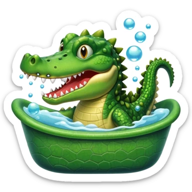 Crocodiles is showing in the bath tub sticker