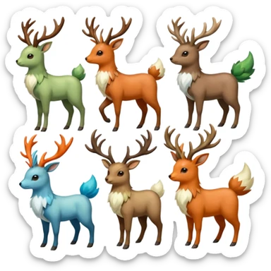 Stantler-Skiddo-Mudbray-Amaura-Flareon-Virizion-fusion  sticker