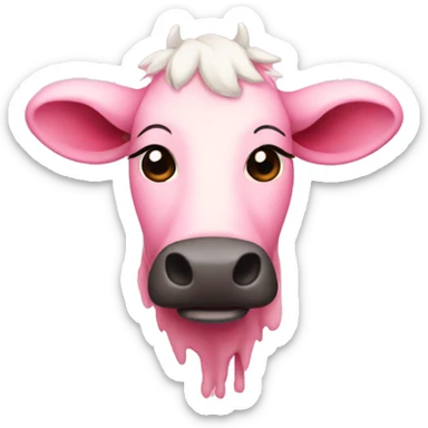 pink moo sticker
