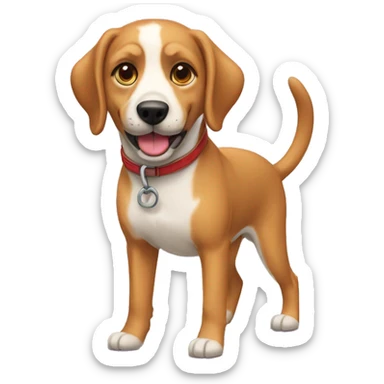 Perro alegre con overol  sticker