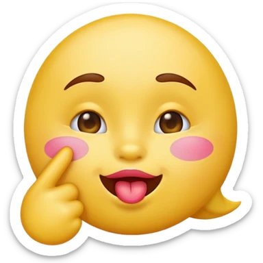 Classic yellow emoji blowing kiss with puckered lips sticker