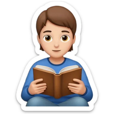 adult learning with a book in the night sticker