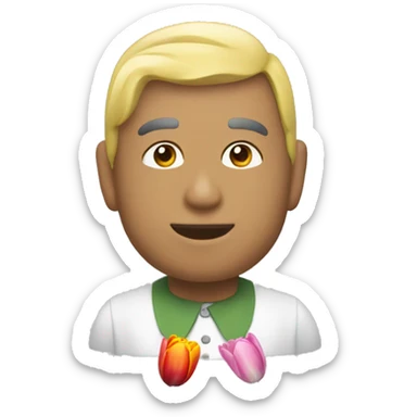 Tulipán con burbujas  sticker