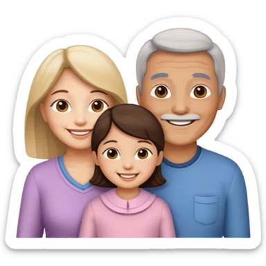 mama, papa niña y gata sticker