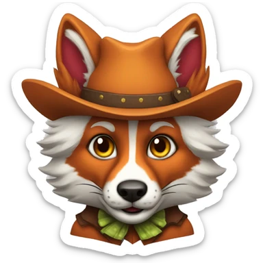 cowboy fox clown sticker