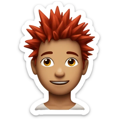Nine-year-old boy, red spiky, hair, freckles sticker