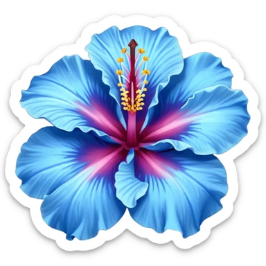 a blue flower similar to a hibiscus flower sticker