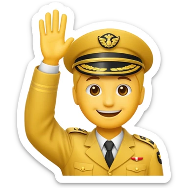 Classic smiling emoji saluting sticker