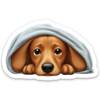 Wiener dog sleeping under blanket sticker