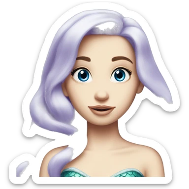 Ariel the little mermaid pale skin blue eyes sticker
