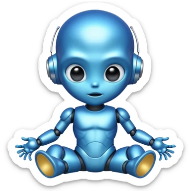 Alien robot baby sticker