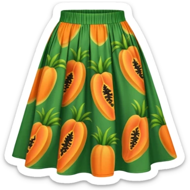 Papaya patterned skirt sticker
