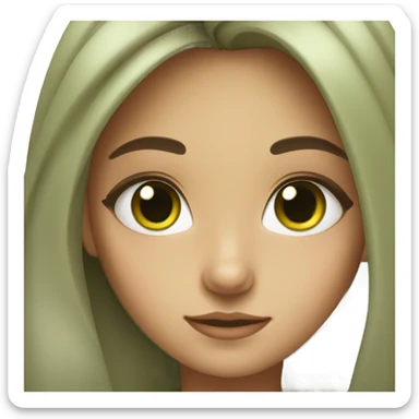 Girl with green eyes and Belen hair sticker
