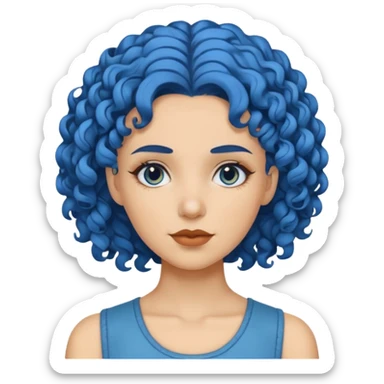 🧟‍♀️ faca uma mulher de cabelo cacheado azuis sticker
