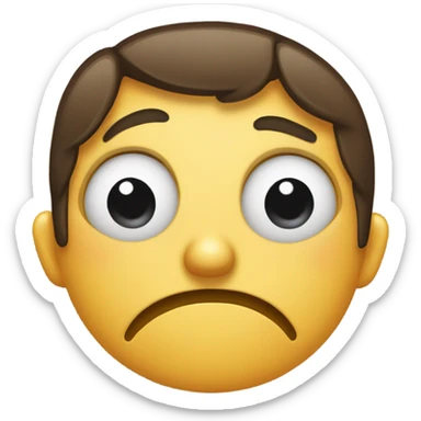 Emoji face with eye twitching indicating a “what the heck” or angry  sticker