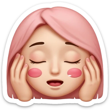 normal blushing emoji closing eyes in embarrassment sticker