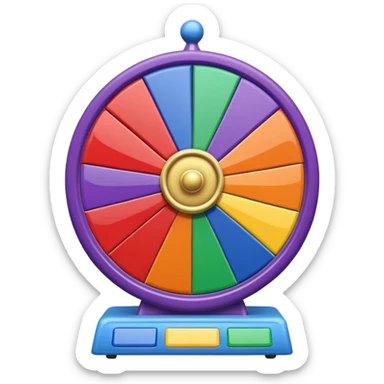 can you make me a prize wheel with the colors red, yellow, green, blue, orange, purple and make sure the colors are seperated and symetrical sticker