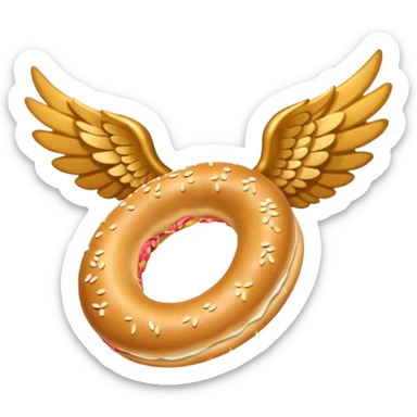 Havaya uçan kanatlı simit sticker