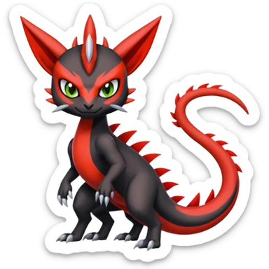 Colorful Cool Badass  Meloetta-Litten-Salandit-Guilmon-Darkrai-Pokémon-Fakémon-fusion-hybrid-creature sticker