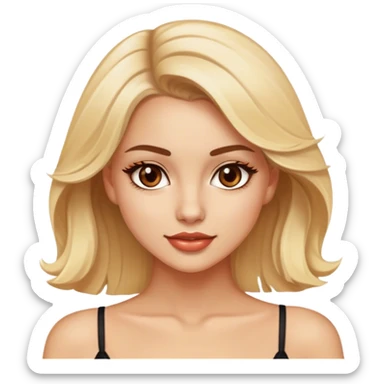 Pretty Blonde model, brown eyes, salsa dance sticker