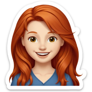 Long haired redhead winking  sticker