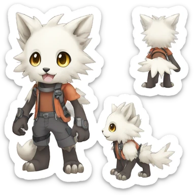 cute cool edgy Digimon-Fakemon-animal full body sticker