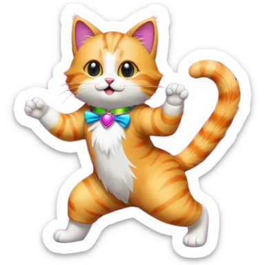 Cat dancing on disco floor sticker