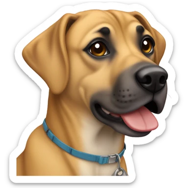 Black Mouth cur dog taking a pic sticker