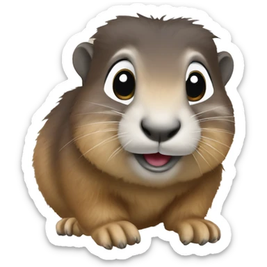 Marmotte mignonne souriant sticker