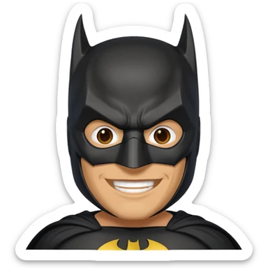 The below right one is perfect but just remove the hair and put batman mask on him  sticker