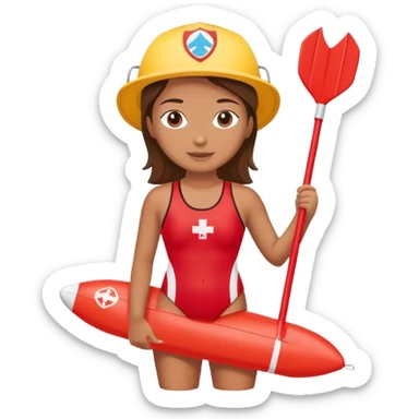 lifeguard with rescue float sticker