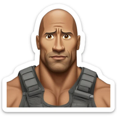dwayne "the rock" johnson raising eyebrow sticker