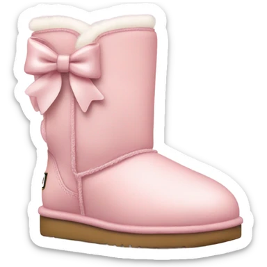 Mini light pink Uggs with a small bow sticker