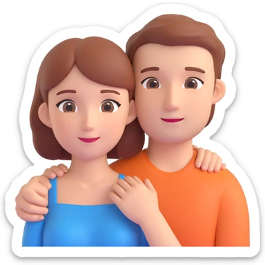 couple posing, close up pose, living room background sticker