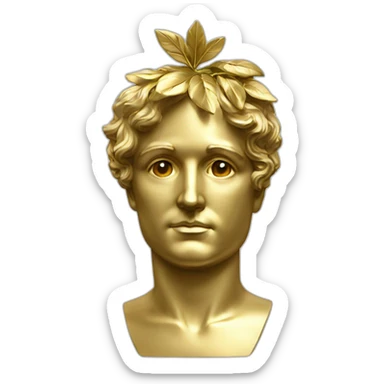 Laurel wreath napoleon golden statue sticker