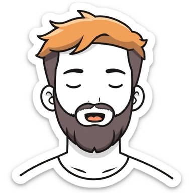bearded boy with open mouth eyes close sticker