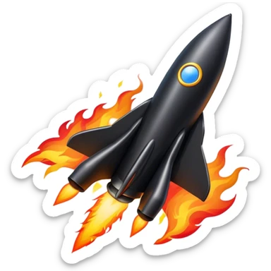 jesus driving fine black rocket with fire color france sticker